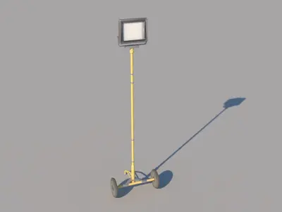 Portable Halogen Work Light Low-poly 3D model