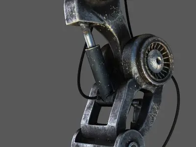 sci fi robot leg Low-poly 3D model