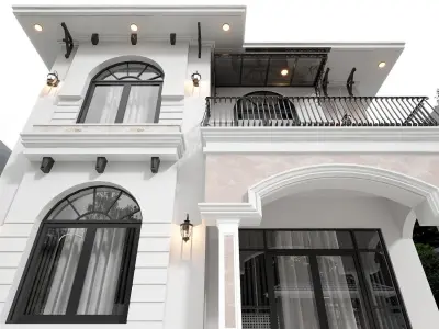 Mediterranean Revival style exterior 3D model