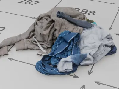 Pile of Pastel Clothes on the Ground 3D Scanned Low-poly 3D model