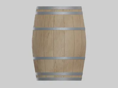 Light Toasted Lowpoly Bordeaux Barrel Low-poly 3D model