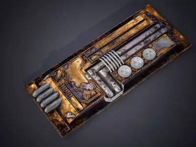 Sci-fi detail Low-poly 3D model