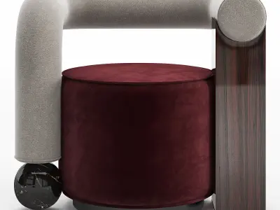 Galatea Armchair Low-poly 3D model