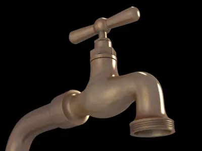 Brass Tap Low-poly 3D model