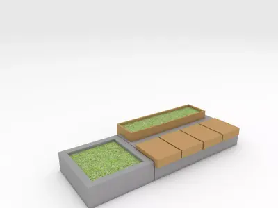 Bench Park 5 Low-poly 3D model