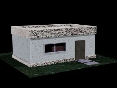 An ordinary one-room house House in the garden 3D model