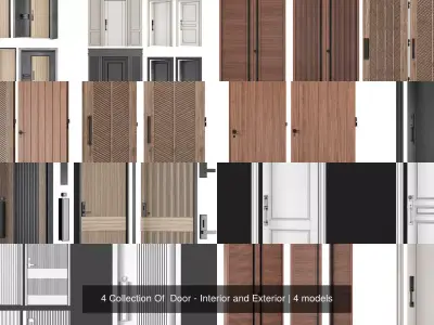 4 Collection Of  Door - Interior and Exterior 3D Model Pack