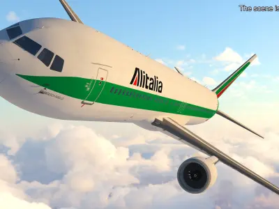  Alitalia Boeing 767 Passenger Jet Rigged for Maya 