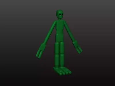 Cartoon Alien Simple UFO Creature 3D model