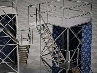 Tower Metal Frame Game 3D model Low-poly Low-poly 3D model