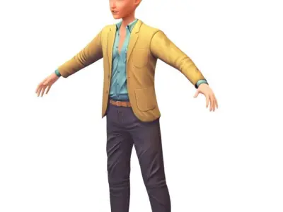 Cartoon Low Poly Style Avatar 018 3D Model Low-poly 3D model