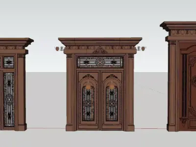 Classic Wood Door 3D model