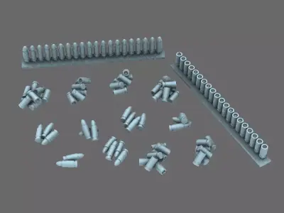 BWTF Scenic Artillery Shells Casings 3D print model