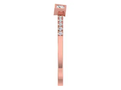 Open End Light Weight Band Princess stone Ring 3D print model