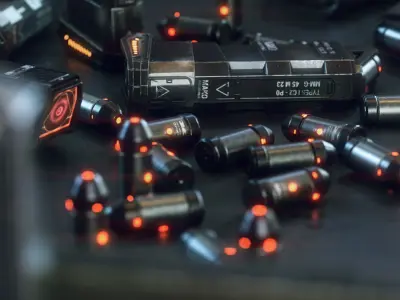 Gun SciFi - PBR 3D Asset Kit Low-poly 3D model