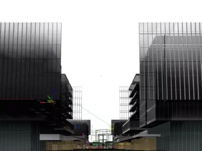 Modern Urban Complex with Open Public Spaces 3D model