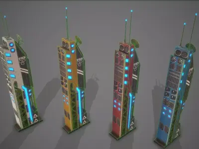 Sci-Fi Building-13 Low-poly 3D model