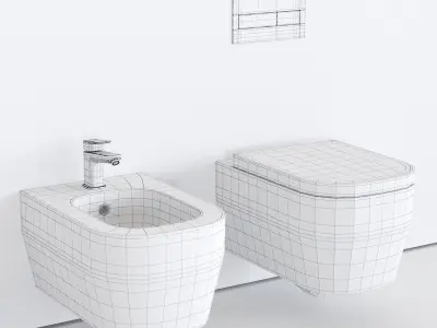 Olympia Ceramica Tutto Evo Wall-Hung WC Low-poly 3D model