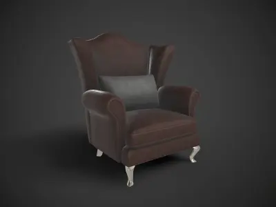 Wingback Chairs 008 Low-poly 3D model