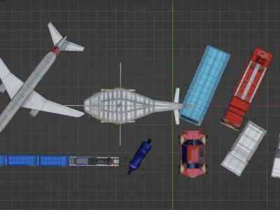 ALL TRAFIC COLLECTION game ready free Low-poly 3D model
