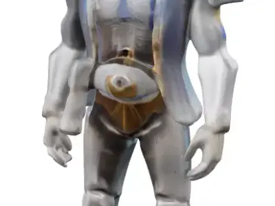 Futuristic Hooded Warrior High-Tech Armor 3D Model 3D print model