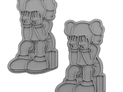 Kaws Neon Sign 3D model