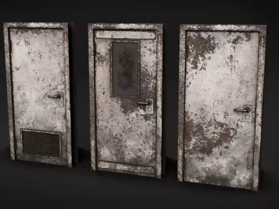 Post-Apocalyptic Broken Door - Modular Barricade Pack Low-poly 3D model