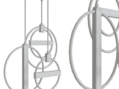 Chandeliers 3d models Collection 10 models Low-poly 3D model 3