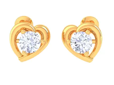 Solitaire Super Light Weight Earring Pendant Set 3D print model