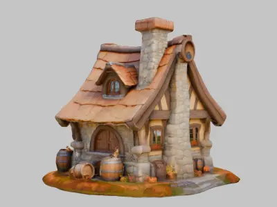 Fantasy House Low-poly 3D model purchase