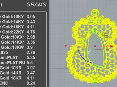 Exquisite Honeycomb Design Jade Pendant 3D print model