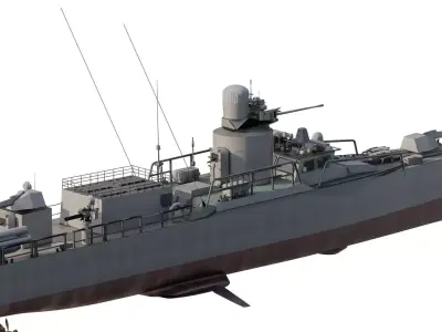 GUIDED MISSILE FAST ATTACK BOAT DESIGN 3D model