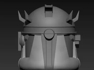 Stylized Clone Trooper Helmet with Horns 3D print model