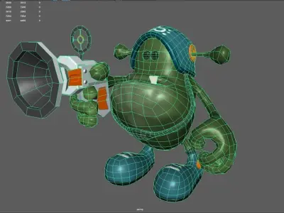 Animated Alien Soldier - Cartoon - Game Ready Low-poly 3D model