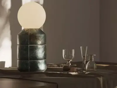 Navazi Large  Small Table Lamp Set  Low-poly 3D model