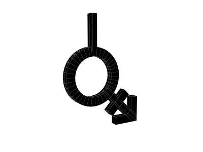 Bigender Gender Symbol v4 001 Low-poly 3D model