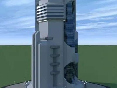 SpiderWare City Block 3D model shop