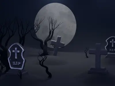 FULL MOON IN THE CEMETERY 3D model