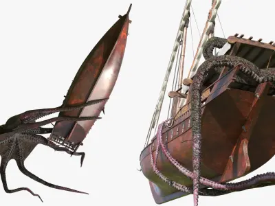  Qatar Dhow Boat with Kraken Rigged for Blender 