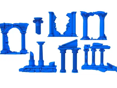 Ancient ruins - column - Ancient column - classic stone  3D print model