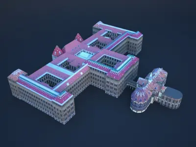 Budapest University of Technology and Economics Low-poly 3D model