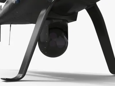  Covert Surveillance Helicopter Drone Black Rigged for Maya 