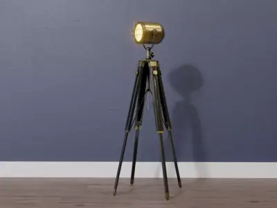 Game - Ready Industrial spotlight Low-poly 3D model