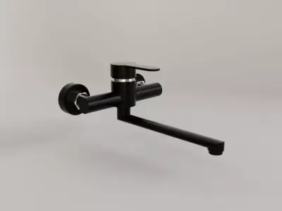 Luxury Wall Mounted Kitchen Tap 3D Model 3D model