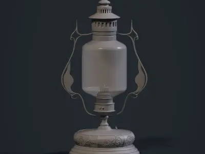 Next generation retro kerosene lamp Low-poly 3D model