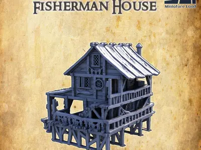 Old Fisherman House Tabletop Terrain 28 mm 3D print model 3D print model