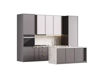 Modern kitchen 04 3D model purchase