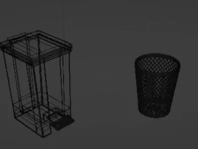 Low-poly Trash can Low-poly 3D model