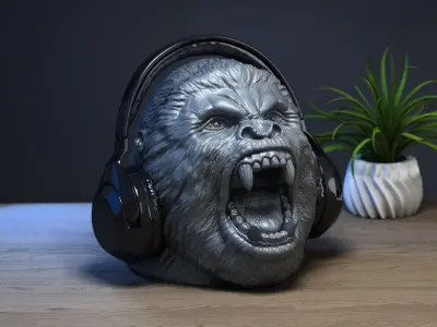 gorilla headphone stand Headset Stand Perfect Gamer  3D print model