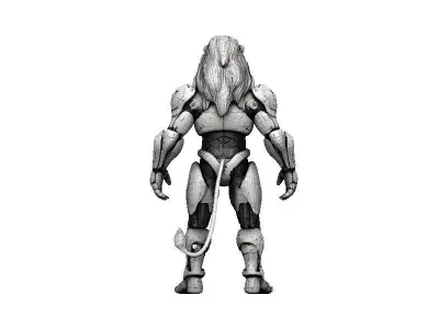 Lion Cyborg Low-poly 3D model